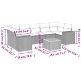  8-dijelni set vrtnih sofa od poliratana s jastucima crni | shoptok.hr