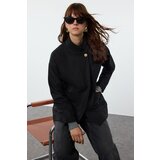 Trendyol Black Regular Elastic Waist Woolen Midi Coat