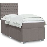 vidaXL Krevet s oprugama i madracem smeđesivi 100 x 200 cm od tkanine | shoptok.hr