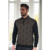 Dewberry 29477 Zippered Polo Collar Mens Sweater-BLACK Cijene