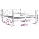  Za krevet od masivne borovine bijeli 140 x 190 cm | shoptok.hr