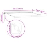 vidaXL Avtomatska retraktibilna tenda rdeče in bele črte 300x250 cm | Shoptok.si