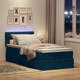  Otomanski krevet s madracem i LED tamnoplavi 80x200cm baršun | shoptok.hr