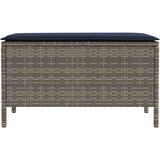  Vrtni otoman Siva i tamnoplava 80 x 38 x 42 cm PE ratan | shoptok.hr