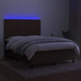  box spring s madracem LED tamnosmeđi 140x190 cm tkanina | shoptok.hr