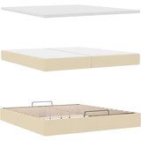  Otomanski okvir kreveta s madracima krem 200x200cm od tkanine | shoptok.hr