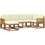 vidaXL Zunanja garnitura za sedenje 6 pcs Naravna in smetana Poliester, (5000281467) | Shoptok.si