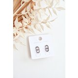 Glam Chic Oval Stud Earrings Silver | ePonuda.com