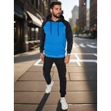 DStreet Bluza męska basic z kapturem niebieska | shoptok.hr