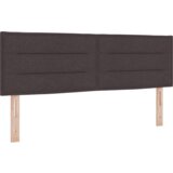  Postelja z vzmetnico Temno rjava in bela 140 x 200 cm blago, (5000127635) | Shoptok.si