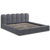 Makamii Temno siva oblazinjena zakonska postelja s prostorom za shranjevanje z letvenim dnom 180x200 cm Mano – | Shoptok.si