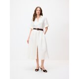 Reserved Midi haljina od mješavine lana - bijela | shoptok.hr