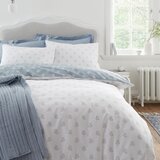 Bianca Bela/modra bombažna posteljnina za zakonsko posteljo 200x200 cm Esme Floral – | Shoptok.si