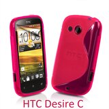  Gumijasti / gel etui S-Line za HTC Desire C - roza Cene