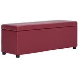  Klupa s pretincem za pohranu od umjetne kože 116 cm crvena | shoptok.hr