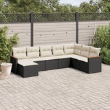 Maison Chic Seti vrtnega pohištva - Vrtna garnitura - Vrtni pohištvo set 8-delna z blazinami črn poli ratan, (21800345) | Shoptok.si