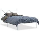 Metalni okvir za krevet s uzglavljem bijeli 100x200 cm | shoptok.hr