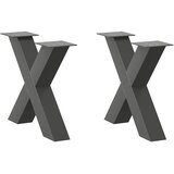  Noge za klub stolić u obliku slova X, 2 kom, antracit, 50 x (42-43) cm, čelik | shoptok.hr