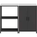  Kuhinjski set za pohranu s policom s pohranom s vratima Podesiva 2 pcs Crna 120 x 50 x 92 cm | shoptok.hr
