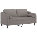vidaXL Kavč dvosed z blazinami taupe 140 cm blago, (20923204) | Shoptok.si