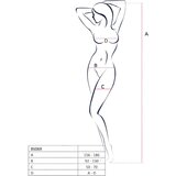 Passion BS069 - ekskluzivni, otvoreni mrežasti kombinezon s uzorkom (crni) - SL | shoptok.hr
