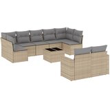  10-dijelni set vrtnih sofa s jastucima bež od poliratana | shoptok.hr