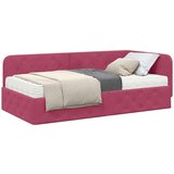  Kutni okvir kreveta Vinska crvena 100 x 200 cm Baršun | shoptok.hr