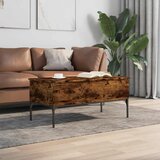  Stolić za kavu boja hrasta 100x50x45 cm od drva i metala | shoptok.hr