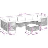  8-dijelni set vrtnih sofa od poliratana s jastucima crni | shoptok.hr