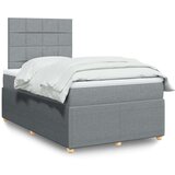 vidaXL Krevet s oprugama i madracem svjetlosivi 120x190 cm od tkanine | shoptok.hr