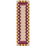 Flair Rugs rumen/rožnat ročno tkan volnen tekač 60x230 cm kai wool border – | Shoptok.si