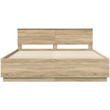  Krevetna konstrukcija s LED trakama Sonoma hrast 200 x 200 cm | shoptok.hr