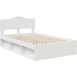  Konstrukcija postelje Bela 120 x 200 cm Masivno borovo les, (5000102519) | Shoptok.si