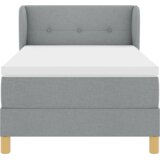 vidaXL Box Spring Krevet s Madracem u Svjetlosivoj, 90x200 cm, Tkanina | shoptok.hr