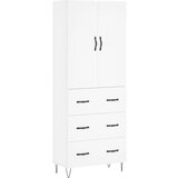Maison Chic Visoka omara - Komoda - Predalnik bela 69,5x34x180 cm inženirski les, (21718913) Cene