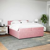  Krevet s oprugama i madracem ružičasti 200x200 cm baršunasti | shoptok.hr
