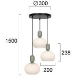  Visilica na sajli VALISIA 3xE27/40W/230V crna/maslinasta | Eponuda.com