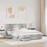  Okvir za krevet s uzglavljem Betonski sivi 160 x 200 cm | shoptok.hr