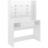 vidaXL Stolić za šminkanje LED 100 x 40 x 135 cm MDF sjajni bijeli | shoptok.hr