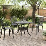  Vrtni stol crni 80x80x75 cm od lijevanog aluminija | shoptok.hr