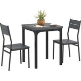 HOMCOM jedilni komplet MDF, kovina 60D x 60Š x 76V cm Siv, (5000242602) | Shoptok.si