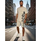 DStreet Komplet męski z nadrukiem khaki | Shoptok.si