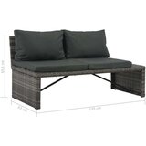  Vrtna garnitura z blazinami 3-delna poli ratan sive barve, (20655695) | Shoptok.si