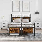 Maison Chic Posteljni okvir - Dvoposteljna postelja - Zakonska postelja brez vzmetnice hrast 120x200 cm inženirski les-J11921, (21764753) | Shoptok.si