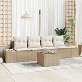 vidaXL 5-delna garnitura za vrt z blazinami bež poli rattan | Shoptok.si