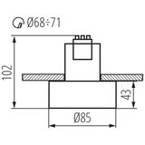 Kanlux 27575 - Ugradno plafonsko svetlo MINI RITI 1xGU10/25W/230V crno/zlatno | Eponuda.com