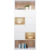 Hom`in regal 90/213/40 cm bela, barve hrasta | Shoptok.si