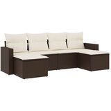  6-dijelni set vrtnih sofa od poliratana s jastucima smeđi | shoptok.hr