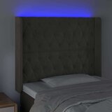  Posteljno vzglavje temno sivo 103x16x118/128 cm žamet, (20793905) | Shoptok.si