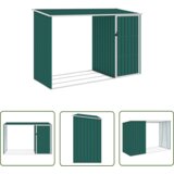  The Living Store Vrtna lopa za drva zelena 245x98x159 cm pocinkano jeklo - Vrtna Lopa, (21745207) Cene